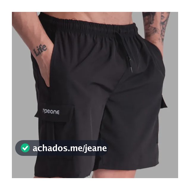Short Cargo Masculino 5 Bolsos Tactel Elastano Leve Casual