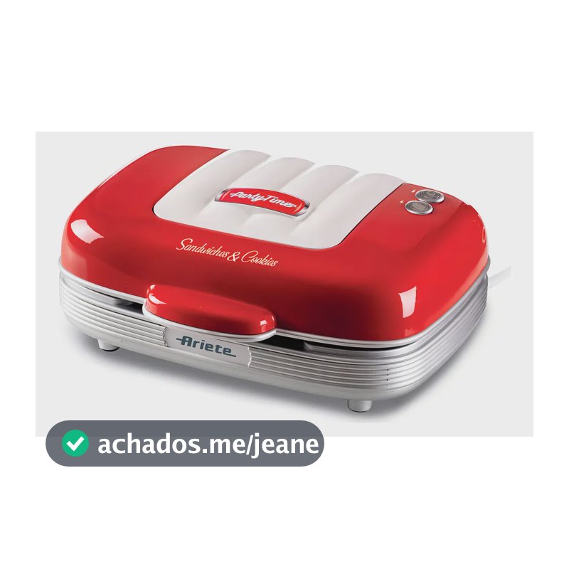 Grill Sanduicheira Misteira Elétrica Ariete Party Time Cor Vermelho
