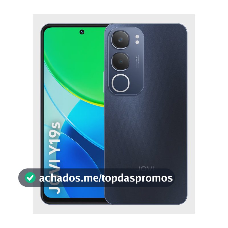 Smartphone Jovi Y19s 256gb, 4GB + 4GB RAM Expansível, Câmera 50mp, Bateria 5500mah, Carregamento 15w, Tela 90hz - Preto Safira