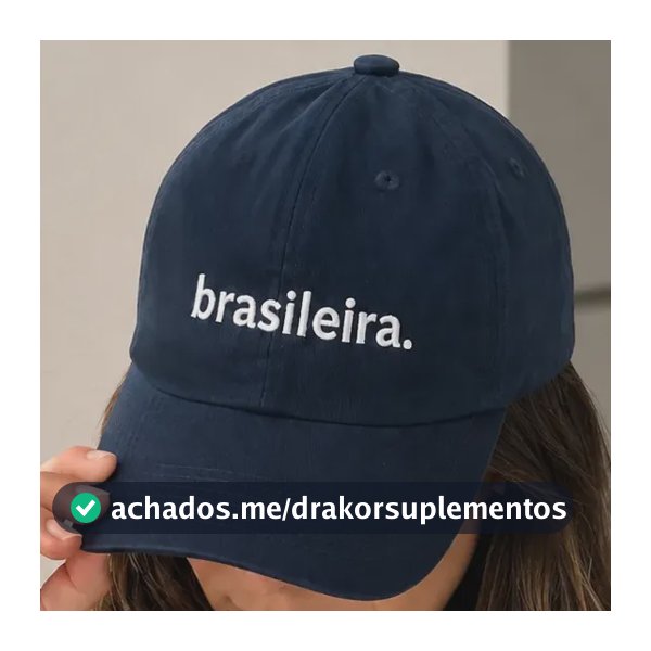 Boné Brasileira Bordado Aba Curva Ajustável Unissex Frase Azul Único