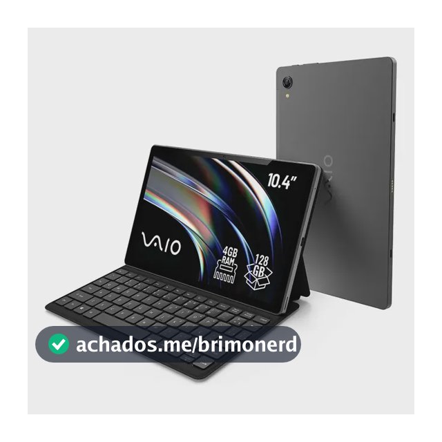 Tablet VAIO TL10 4GB RAM 128GB Octa-Core, Tela 10.4” 2K, 4G WiFi Dual Band, Câmera 8MP + Selfie 5MP, 7000mAh, Android 16, com Teclado Magnético de Conexão Inteligente – Preto