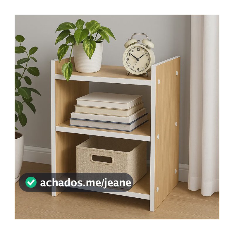 Mesa Mesinha Cabeceira Nicho Moderna Compacta Pequena Quarto Fosco Branco/amadeirado
