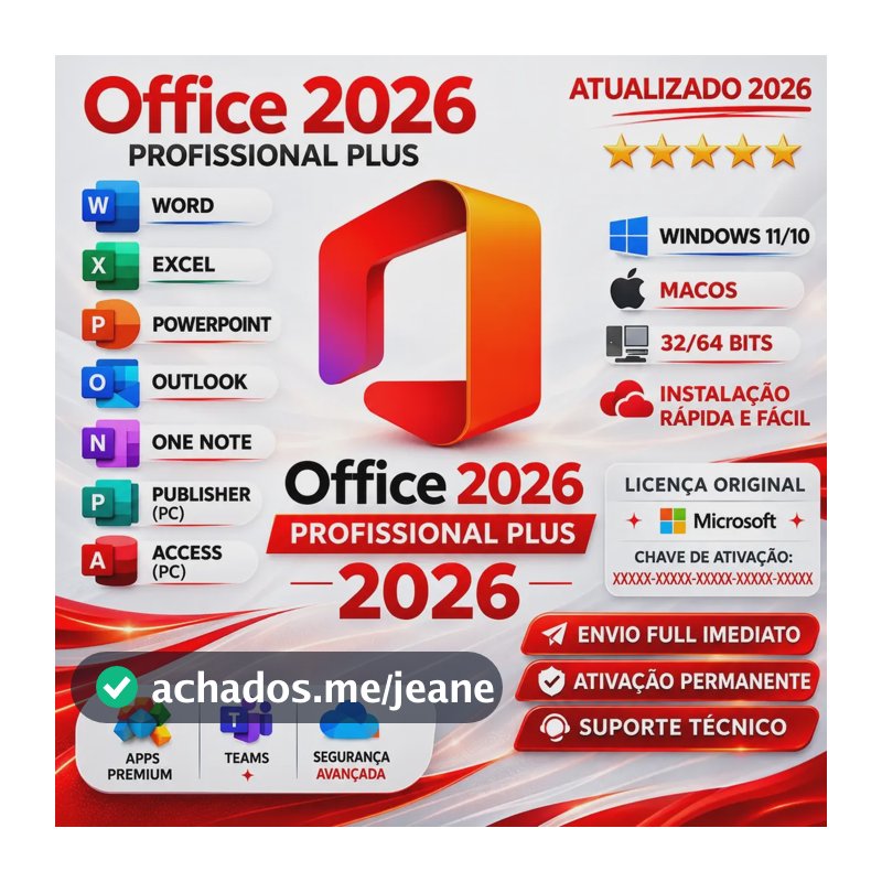 Licença Chave Office 365  2026 Original Digital