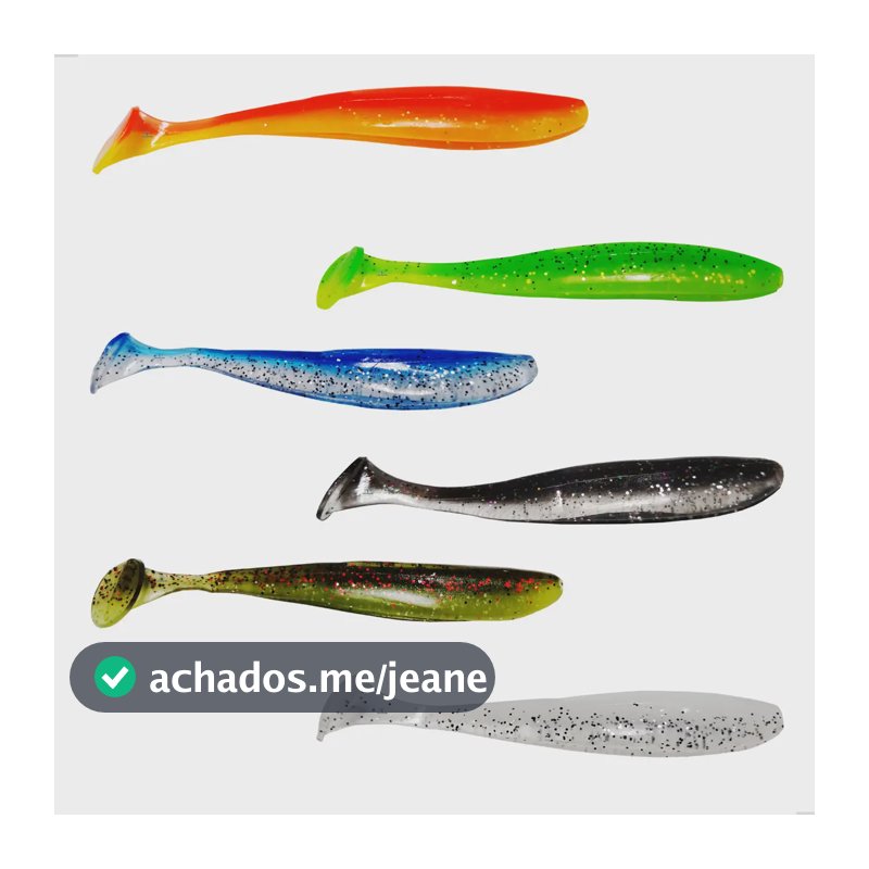 Kit 12 Iscas Soft Shad Silicone 9cm Para Tucunaré Traíra Robalo - Tralha de Ouro