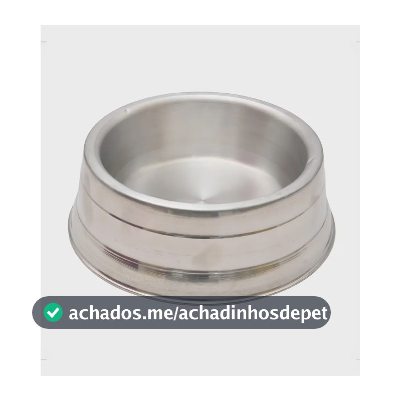 Comedouro Antiderrapante Alumínio Polido eZoo 1250ml Cachorro Médio