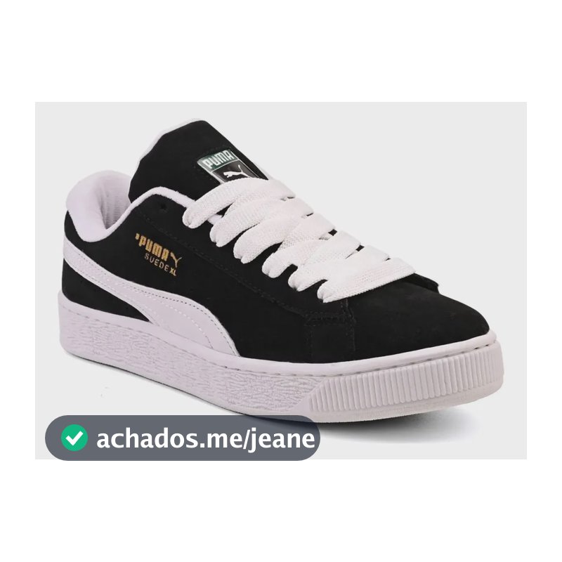 Tênis Puma Suede Xl Academia Skatista Treino Leve Promoção Preto/branco 34 Br