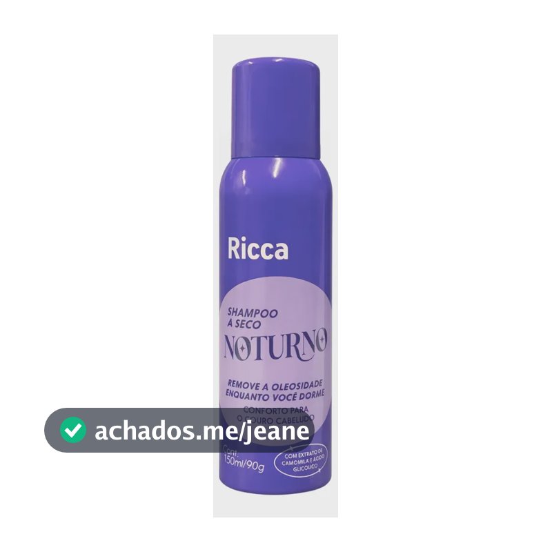 Shampoo A Seco Noturno Controle Oleosidade - Ricca