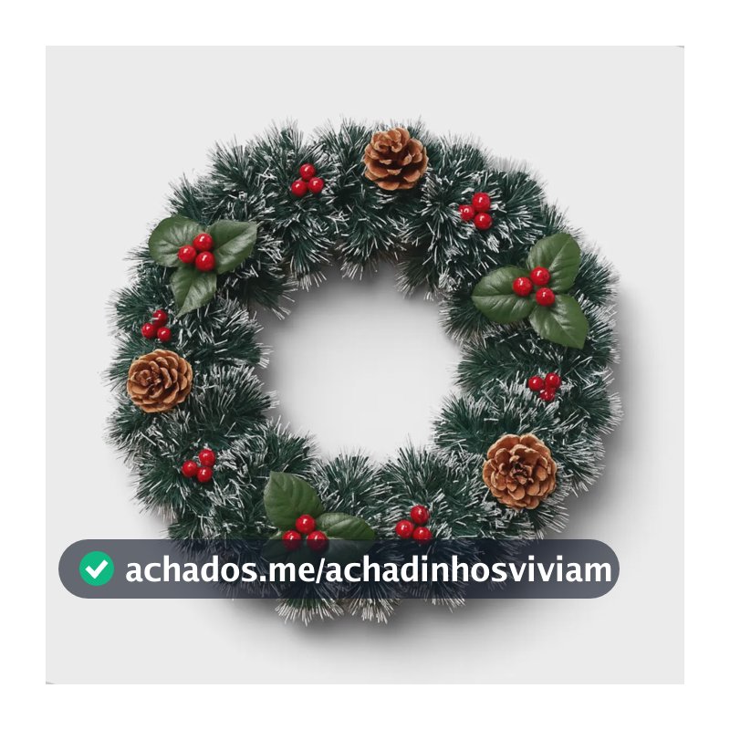 Guirlanda De Natal Decoração Porta Grande 30 Cm Enfeite Luxo Nevada Com Pinhas