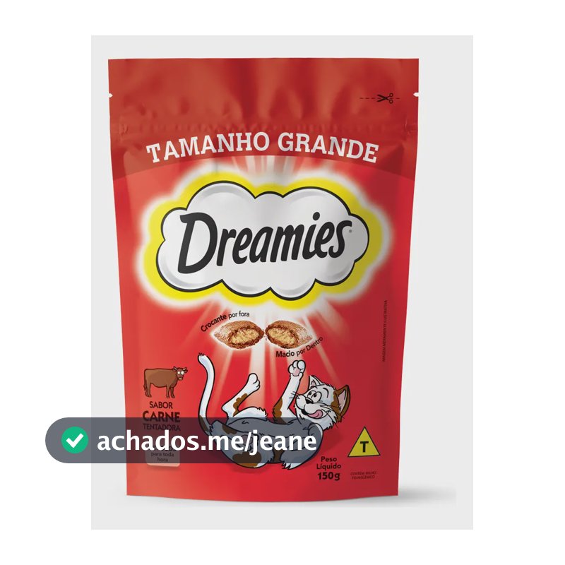 Petisco Dreamies para Gatos Adultos Sabor Carne Tentadora 150g