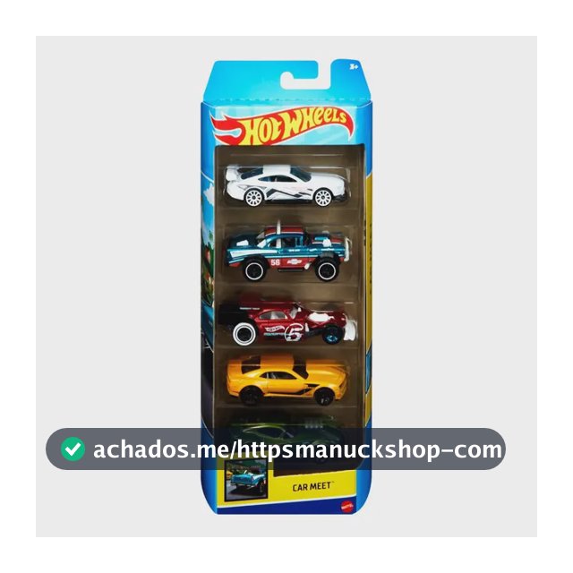 Kit Com 5 Carrinhos Sortidos Hot Wheels Coloridos Mattel