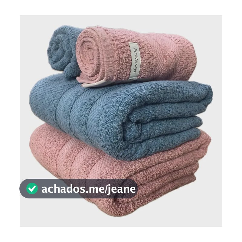 Jogo Toalha Banho Buddemeyer Vanilla Extra Soft Algodão 4pçs Cor Rosa e Azul
