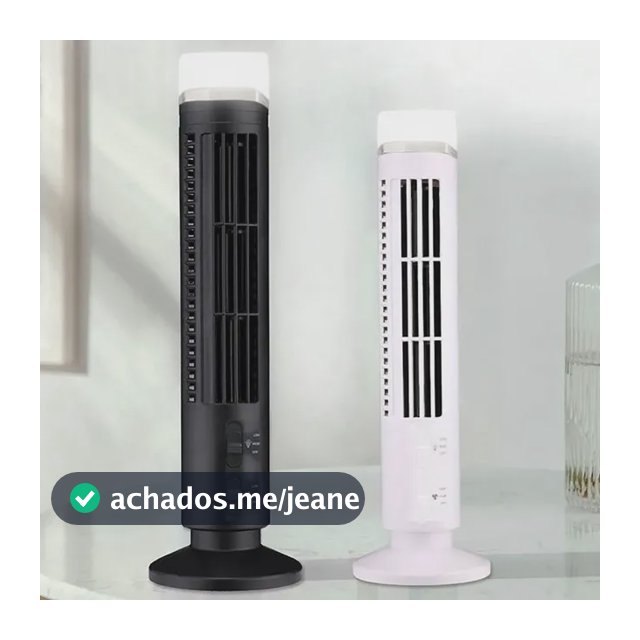 Ventilador Torre De Mesa Sem Hélice Com Luz Usb Branco 4.5v