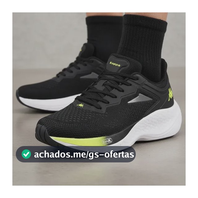 Tênis Kappa Pulse Evo Masculino Feminino Preto-amarelo Limão 36