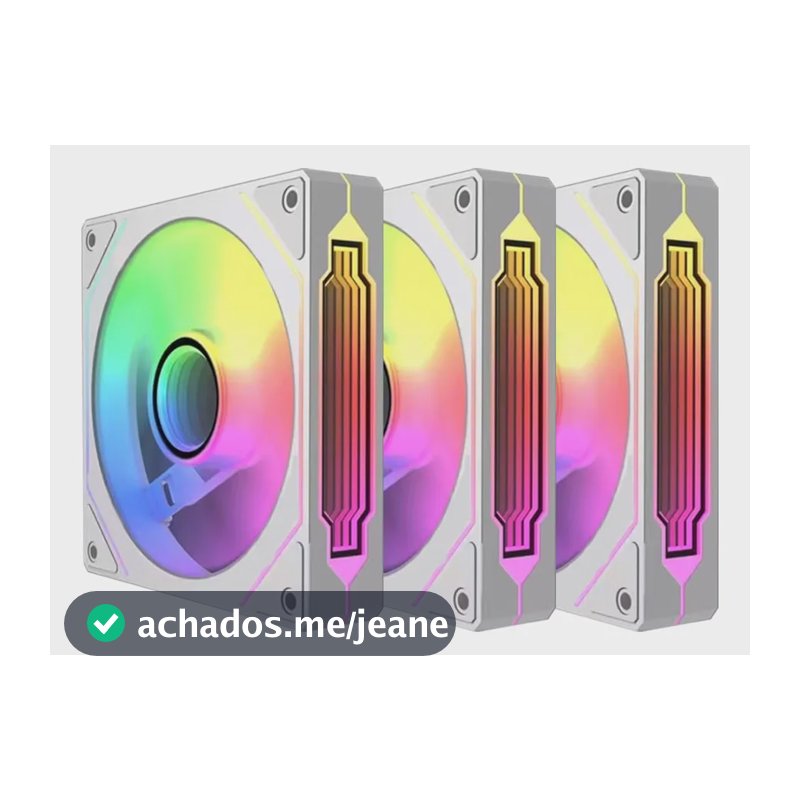 Kit 3 Ventoinhas Rgb Brancas 120mm Gabinete Pc Cooler Pás Brancas Padrão