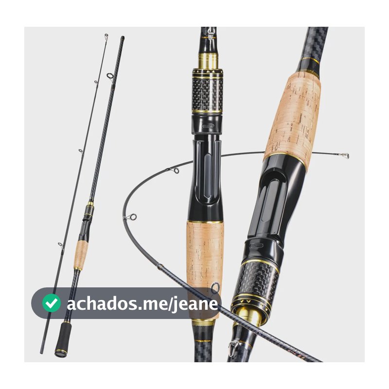 Vara Para Carretilha  Sougayilang Fibra De Carbono  2 Partes Preto Vara Para Molinete
