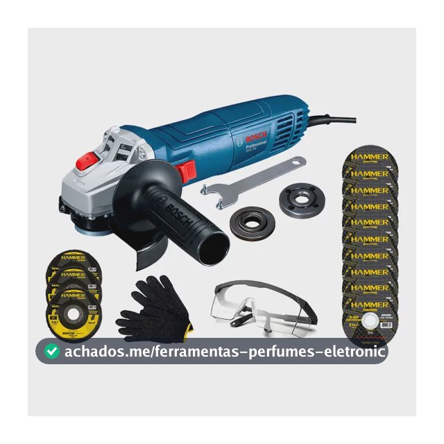Esmerilhadeira Angular Lixadeira Bosch 220v Com Discos Azul 220v 60hz