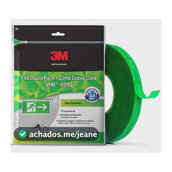 3M H0002317875 fita dupla face Vhb 19mm X 20m