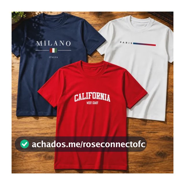 Kit 3 Camisetas Algodão Milano Paris Califórnia Masculina
