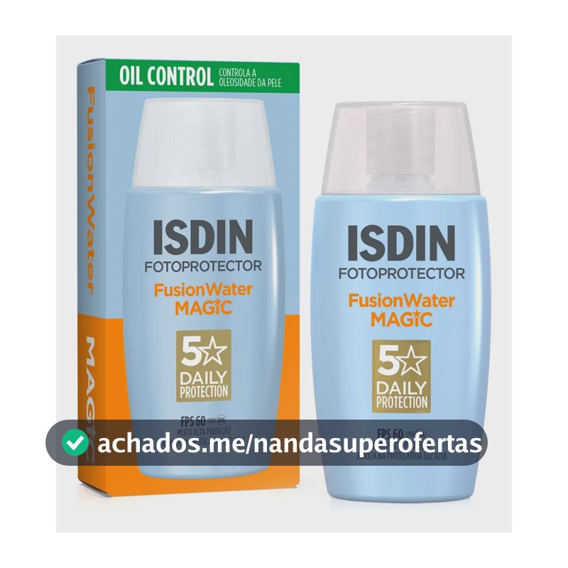 ISDIN Protetor Solar Facial Fusion Water 5 Stars Sem Cor FPS 60 - 50ml