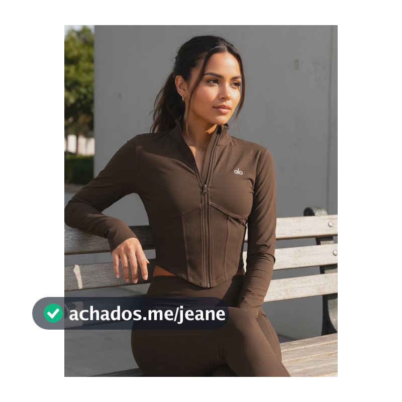 Jaqueta Feminina Alo Yoga Corselet Luxo Exclusive Marrom G