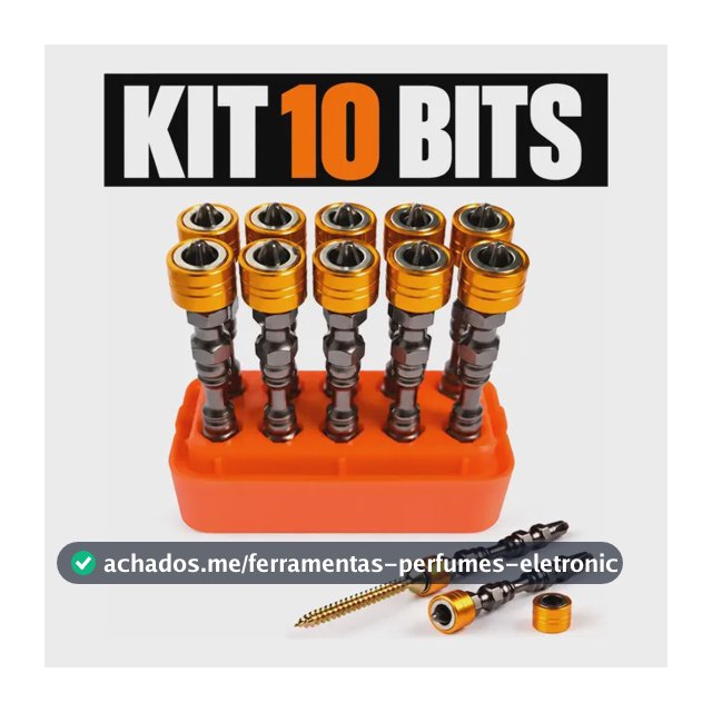 Bits Magnético Ponteira Philips Parafusadeira Ph2 Kit 10 Und