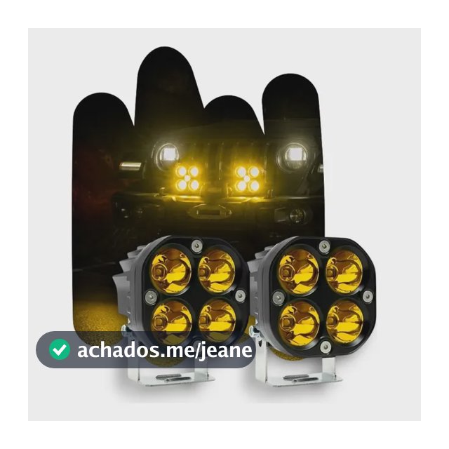 Par Farol Milha Spotled Quadrado 40w Luz Amarela/branco