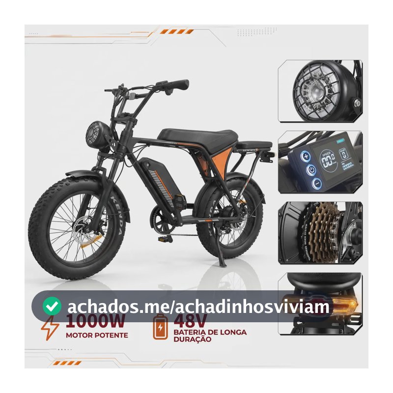 KORR Bicicleta Elétrica 1505C Para Adultos 1000W 48V 26km/h Com Amortecimento Velocidade Ajustável Painel Capacidade Máxima De Carga De 200kg