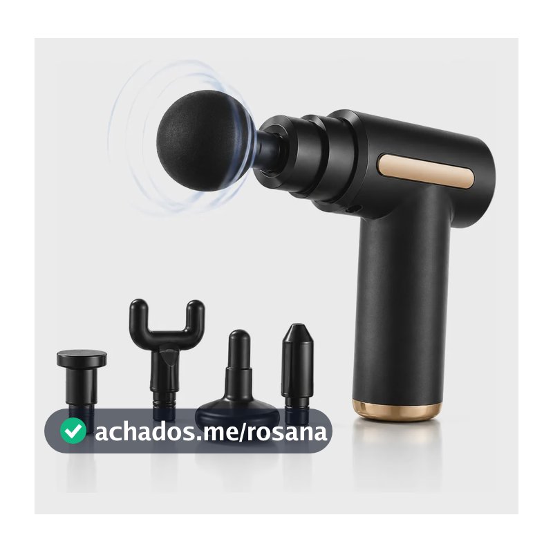 Massageador Pistola Elétrica Profissional Muscular Portátil 127/220v Preto