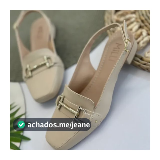 Mule Salto Baixo Milli Sapatilha Com Saltinho Slingback