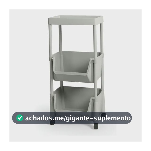 Carrinho Multiuso Organizador 3 Prateleiras Cozinha/salões Cor Cinza