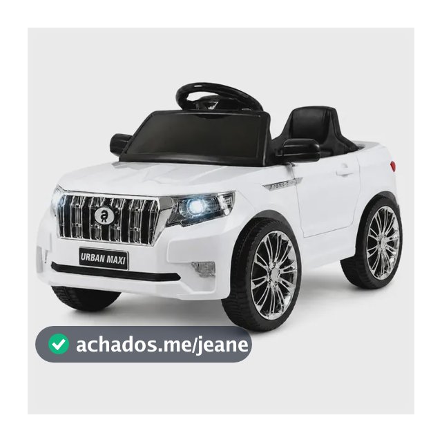Carro Elétrico Infantil Controle Remoto Bateria 6v Marcha Frente/Ré Bluetooth Som Luz Urban Maxi Toys - BRANCO
