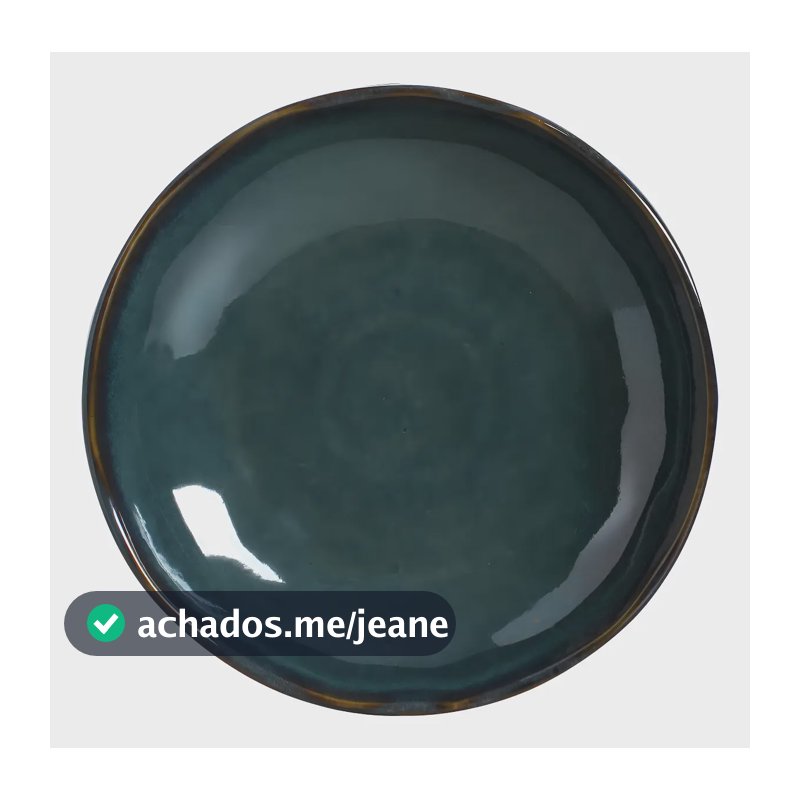 Jogo 6 Pratos Fundos Stoneware Azul Bio Oceano Ø25cm Porto Brasil