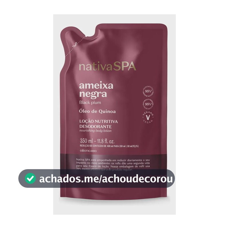 Refil Loção Desodorante Hidratante Corporal Nativa Spa Ameix