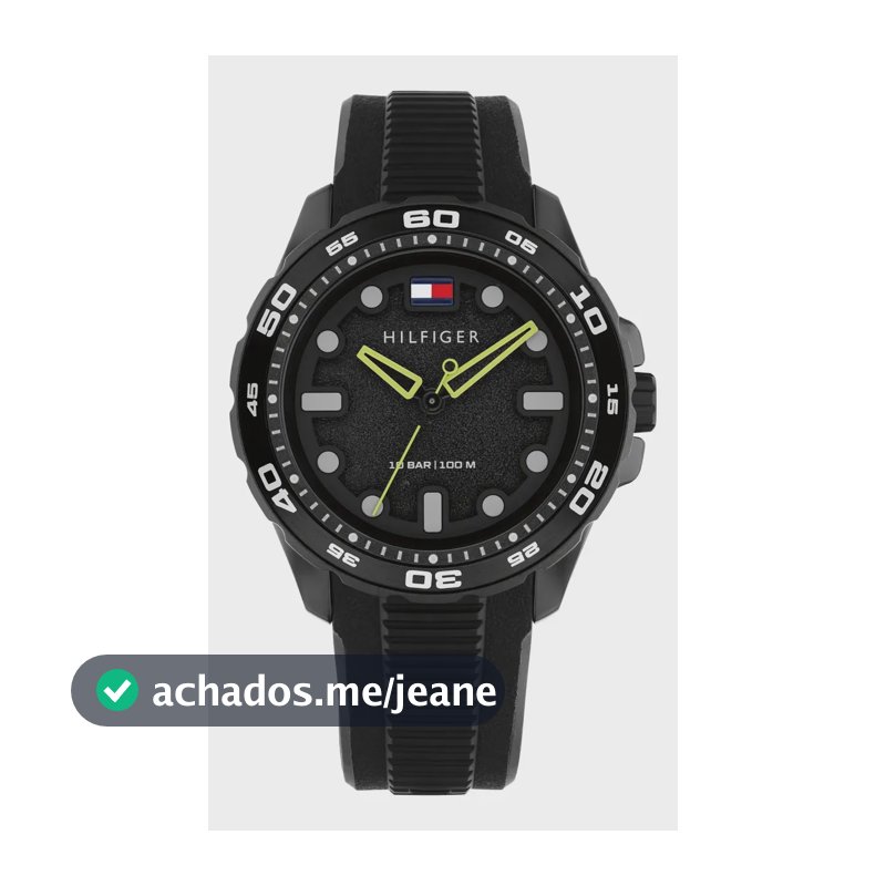 Relógio masculino Tommy Hilfiger Regatta 1792266 Silicone 40 mm preto