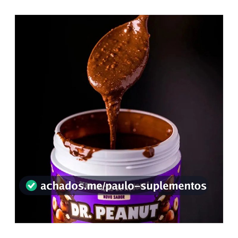 Amendoim, Proteínas, Gordura Dr. Peanut Creme de Amendoim Pasta 100% Original Dr. sabor Avelã x 600g
