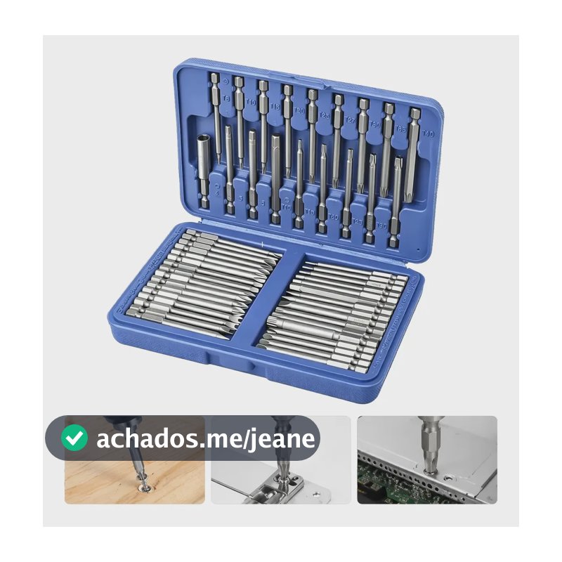 50 Peças Jogo De Bits Para Parafusadeira Aço Magnético