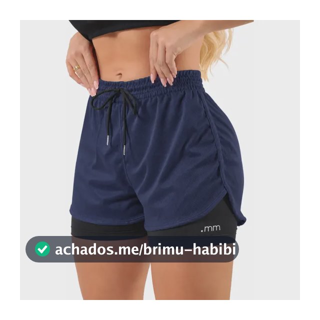 Short Duplo Feminino Bermuda 2 Em 1 Compressão Academia