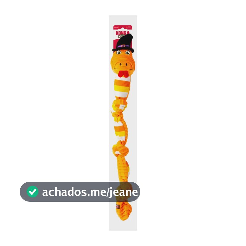 Kong Halloween Knots Snake Pelúcia Com Corda E Apito M/l Amarelo Snake / Cobra