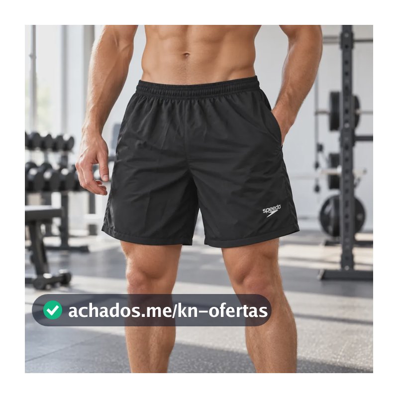 Bermuda Masculina Speedo Preta Academia Futebol Corrida Preto Lisa Gg