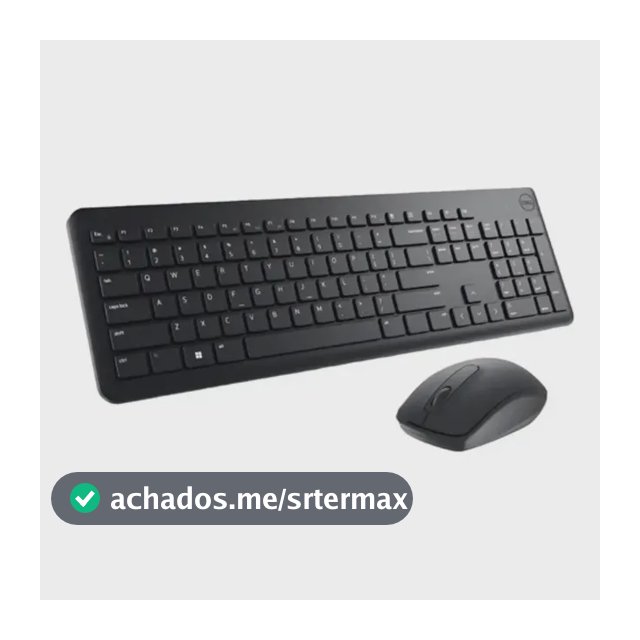 Kit Teclado E Mouse Sem Fio Dell Km3322w Preto