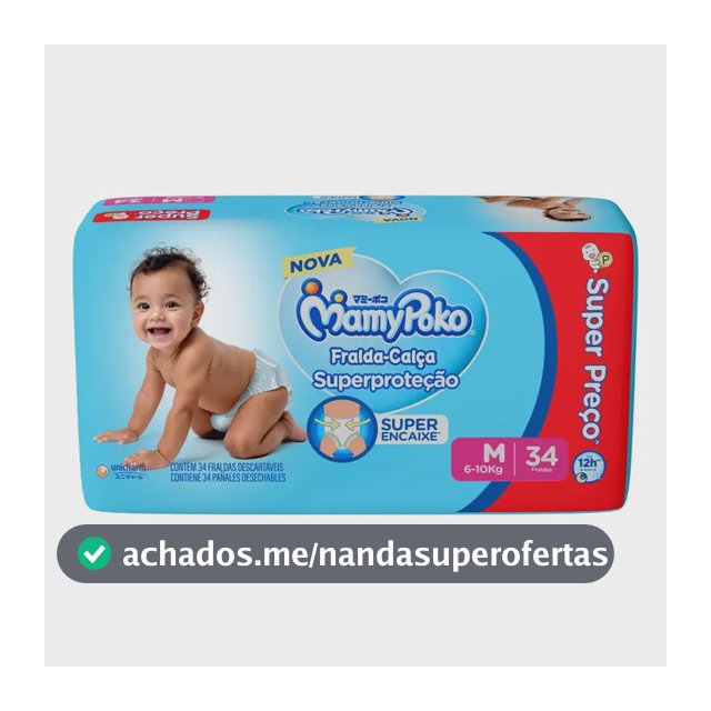 Fralda Calça Mamy Poko Superproteção Jumbo M 34 Unidades