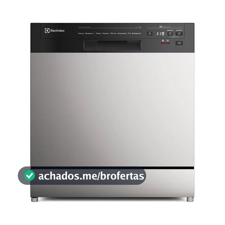 Lava-Louça Electrolux 8 Serviços Inox com Programa Lava & Seca 50 minutos LS08E Display Digital