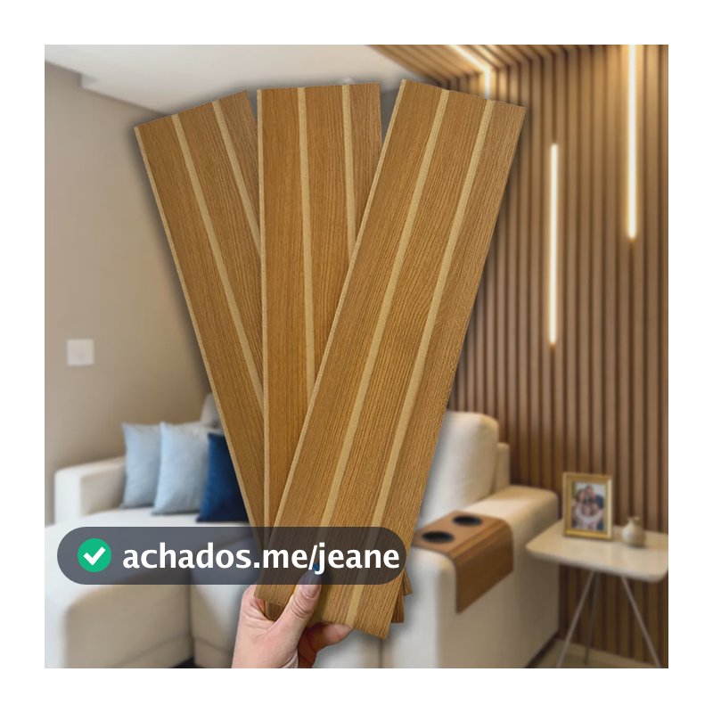20 Placas Painel Ripado Mdf Decoração Parede Adesivo Premium Ripado Freijó