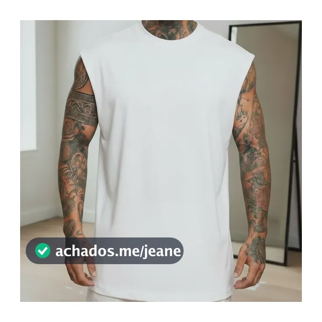 Regata Oversized Masculino Tamanho Grande Básica Lisa Branco P