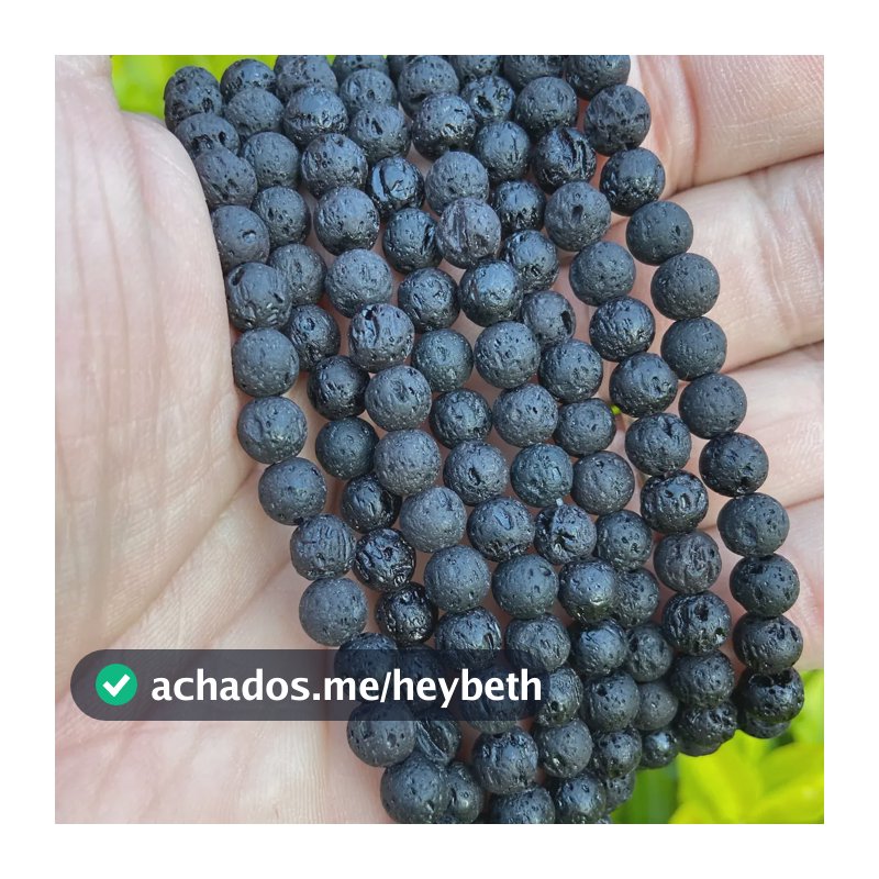 Fio De Pedras Naturais 6mm Para Artesanatos Aprox: 60 Contas Vulcânica