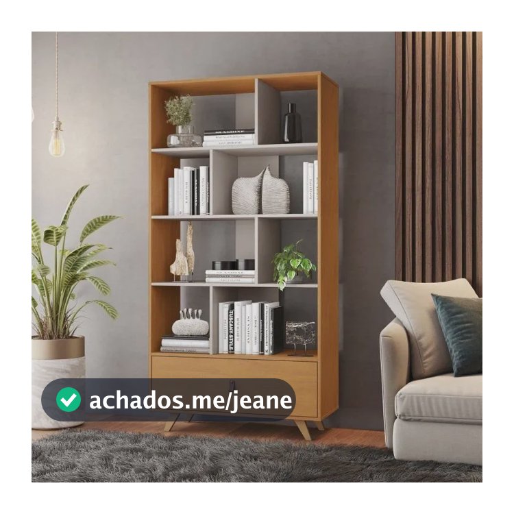 Livreiro Office 1 Gaveta Giga Jcm Móveis Cinamomo/off Ii Cinamomo/off White