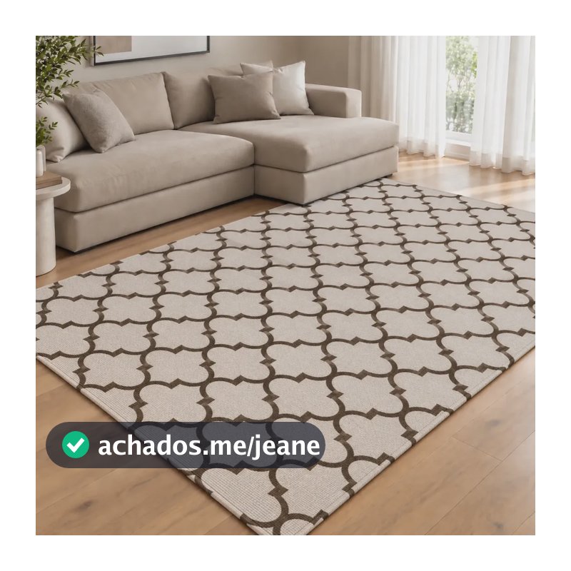 Tapete Quarto Sala Grande 300x200 Jacquard Antiderrapante 3 M 2 M Arabesco Marrom