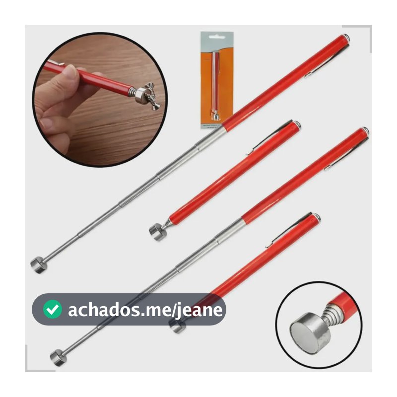 Kit 2 Caneta Antena Pegador Imã Telescópico Magnético 61 Cm