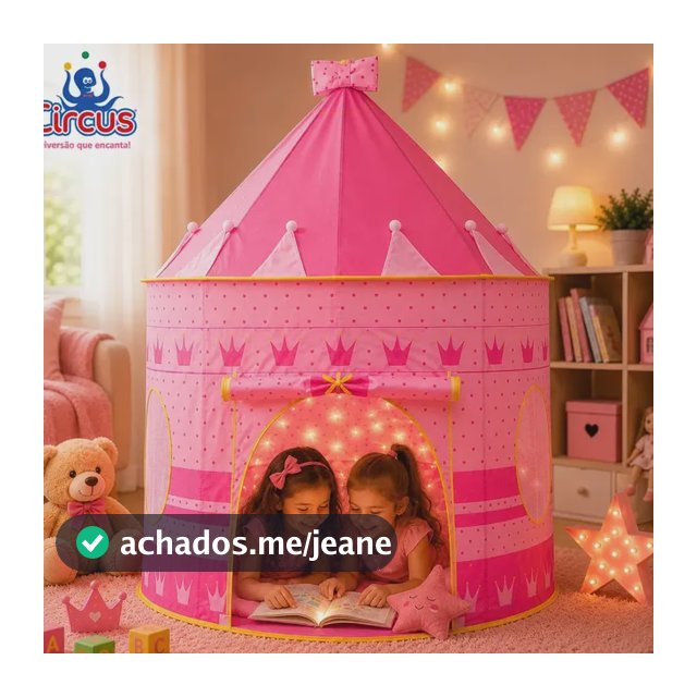 Barraca Infantil Cabana Tenda Festa Do Pijama Menina Criança Bebê Iglu Portátil Circus Rosa