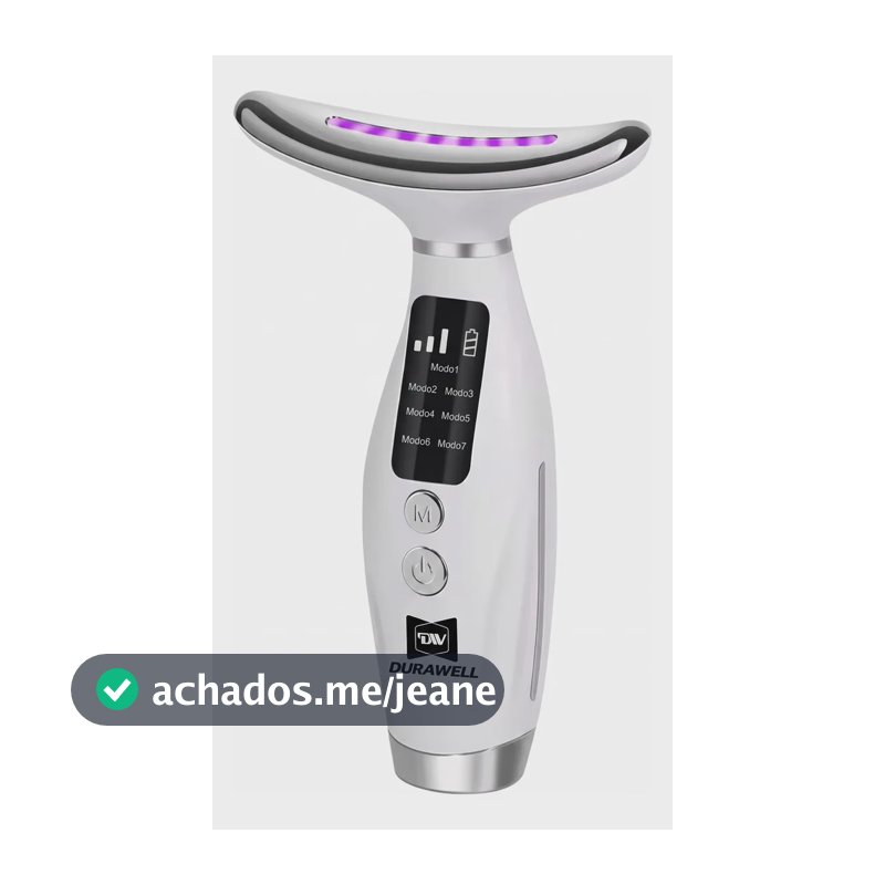 Massageador Facial Pescoço Rosto Led Vibração Fototerapia Rejuvenescer Firmeza Anti-rugas Aparelho Redutor De Papada Branco